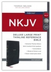 NKJV Large Print Thinline Deluxe Reference Bible, Comfort Print, Leathersoft Black